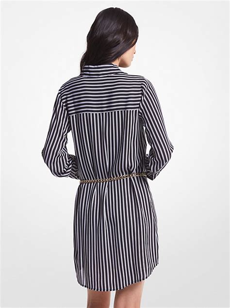 michael kors long sleeve striped shirt womens|michael kors georgette dress.